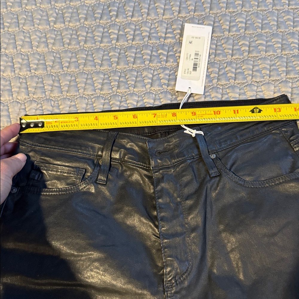 AG Women's Farrah Ankle High-Rise Skinny Leatherette Super Black Jeans Sz 26 - Picture 12 of 12